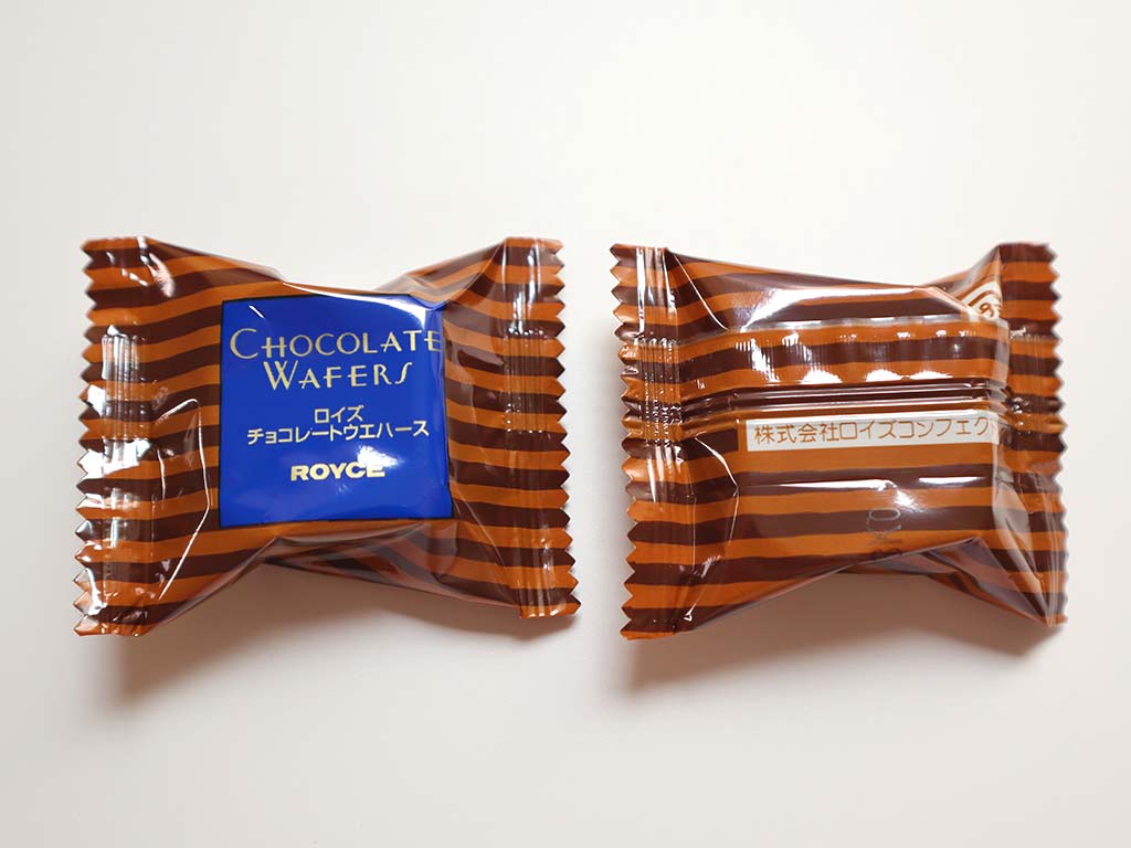 ROYCE'(ロイズ)　チョコレートウエハースの個包装デザイン