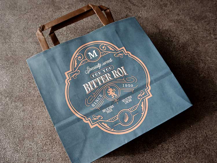 ビターロワ ショコラサブレ ショッパー クラシックアメリカン調デザイン