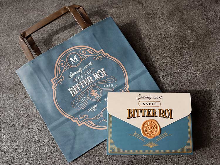 ビターロワ ショコラサブレ ショッパー クラシックアメリカン調デザイン