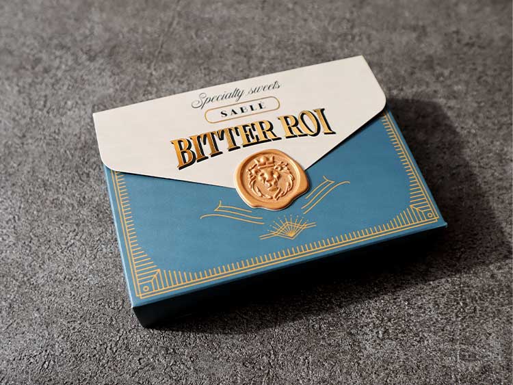 ビターロワ ショコラサブレ パッケージ シーリングスタンプ風デザイン