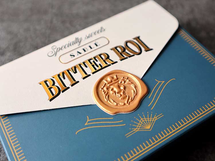 ビターロワ ショコラサブレ パッケージ シーリングスタンプ風デザイン