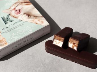 フランク・ケストナー | 猫パッケージが可愛い「ラング・ド・シャ」ギモーヴとプラリネの2層チョコレート菓子
