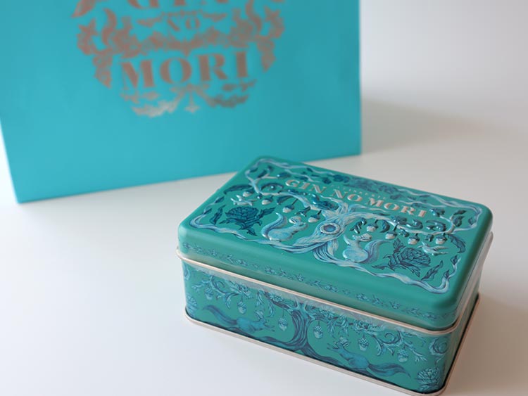 Patisserie GIN NO MORI 銀の森 プティボア 麻布台ヒルズ限定 クッキー缶のデザイン