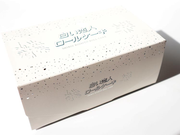 白い恋人ロールケーキのパッケージ