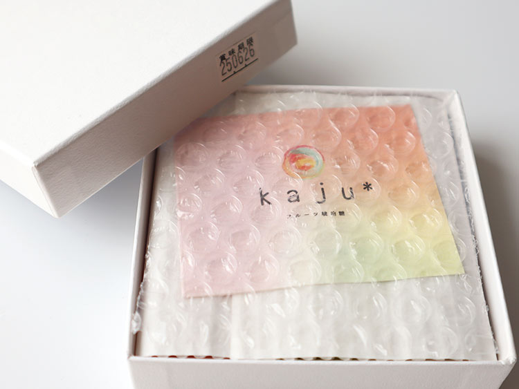杵屋　フルーツ琥珀糖「kaju」パッケージ内容