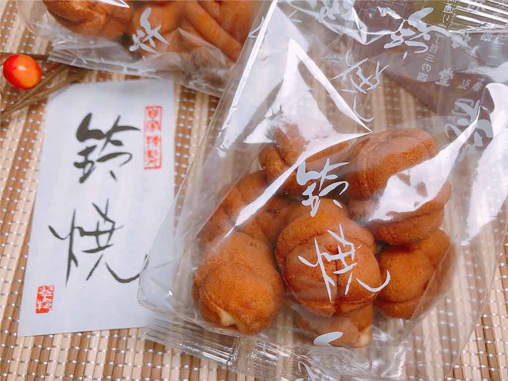創業明治元年　和歌山県新宮市の老舗　香梅堂　珠洲焼の個包装はシンプルなデザイン