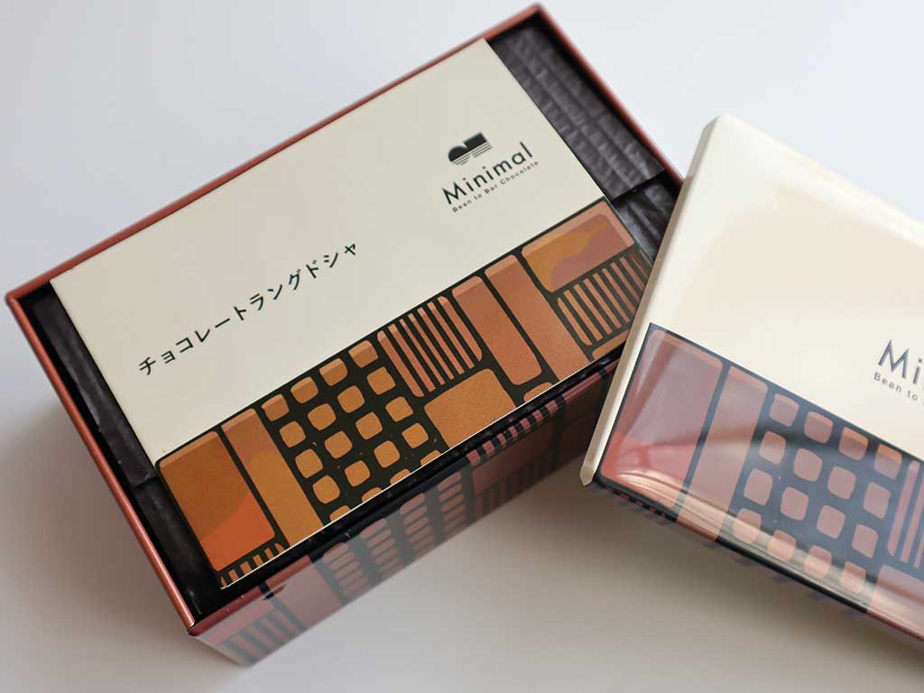 日本初スペシャルティチョコレート専門店　Bean to Bar Chocolate Minimal(ミニマル)　チョコレートラングドシャのリーフレット入