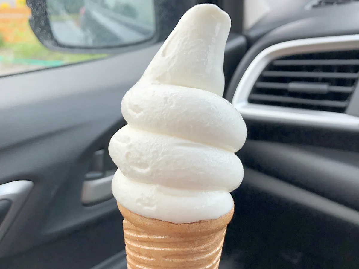 ピカタの森 アイス工房で食べた駒ヶ岳牛乳ソフトクリーム
※2019年北海道旅行時に撮影