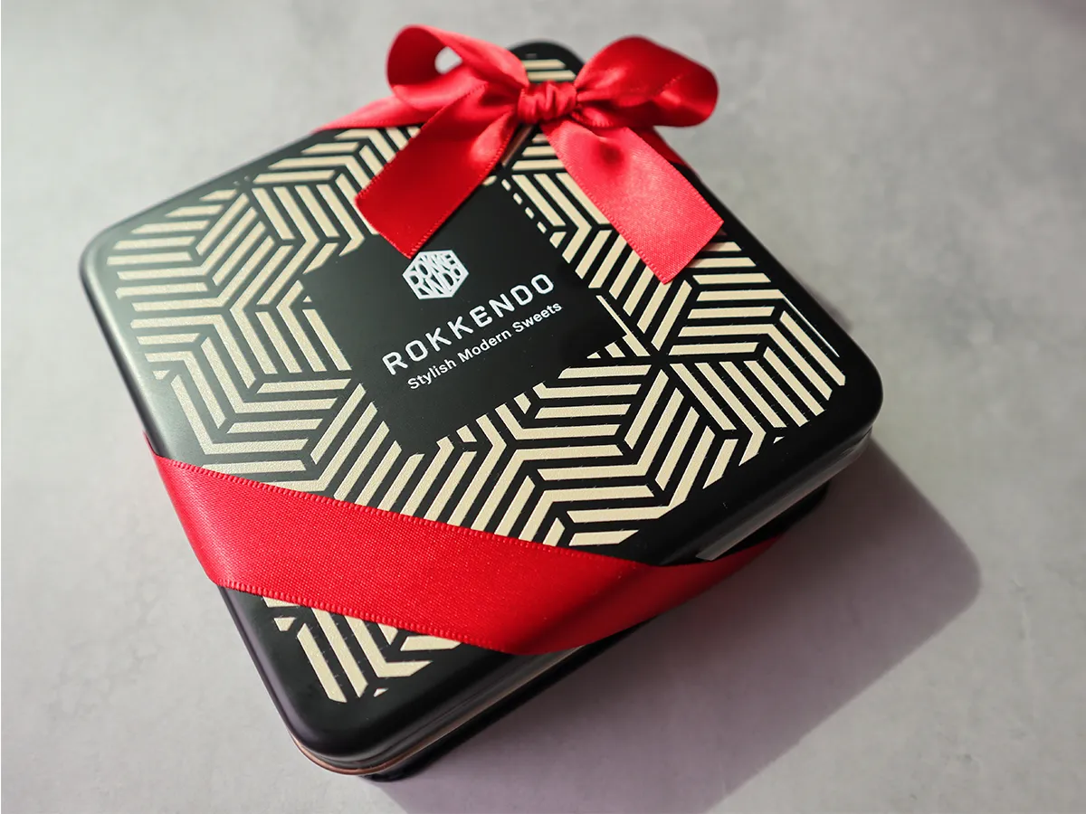 六縣堂フロランタンチョコレート缶パッケージデザイン